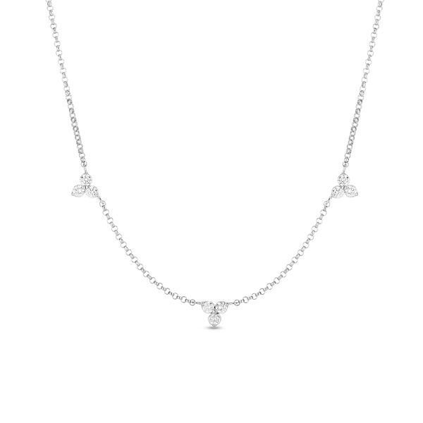 Diamond By The Inch White Gold and Diamond 3 Station Necklace